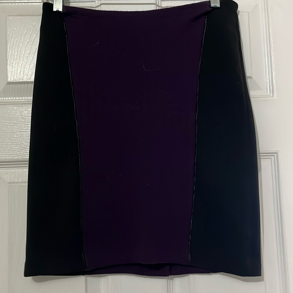 Laundry skirt - like new.   Purple with black side panels.  Cute back zipper.